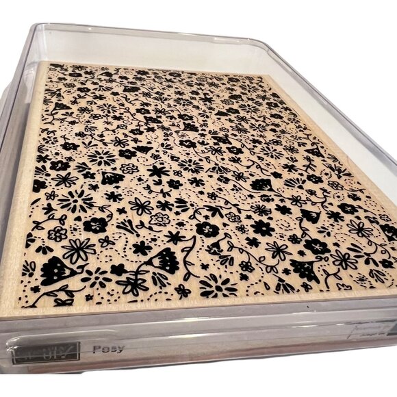 Stampin' Up! Posy Rubber Stamp Floral Pattern Background - Picture 2 of 3